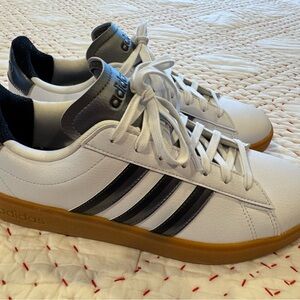 Adidas Grand Court 2.0 White and Black Sneakers with Gum Sole- 11